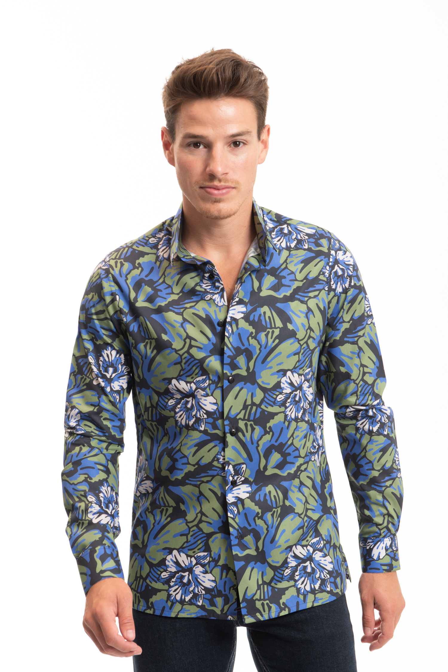 CHEMISE ORCHID VERT Pierre Talamon