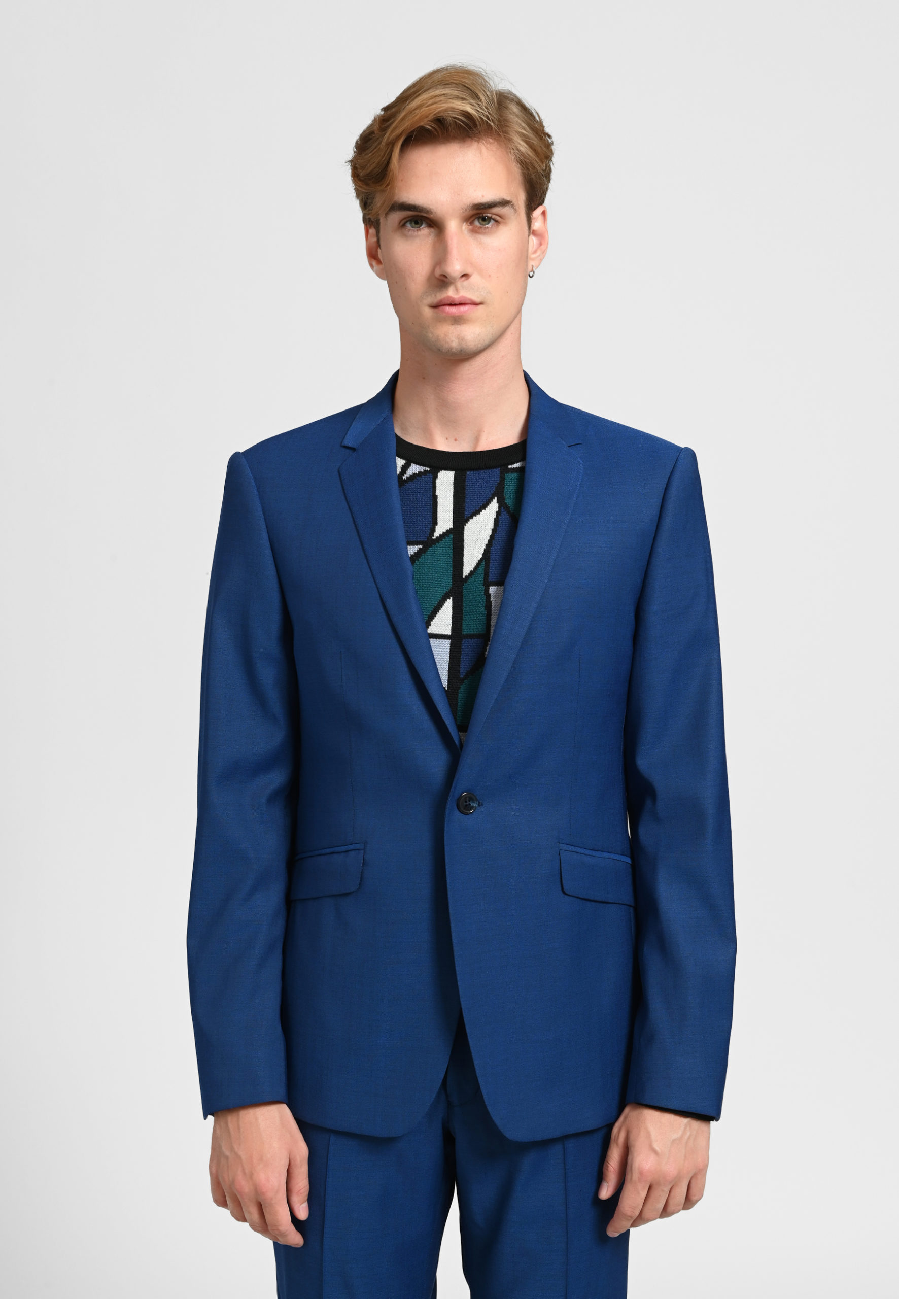 JA56709 Royal Blue Suits - Cobalt Blue Vested 3 Pieces Suit
