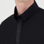 Chemise noire gorge galon – Image 2