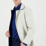 Manteau asymétrique gris et bleu – Image 2