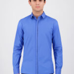 CHEMISE CONTRASTE BLEU NAVY