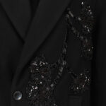 Manteau croisé noir brodé – Image 4