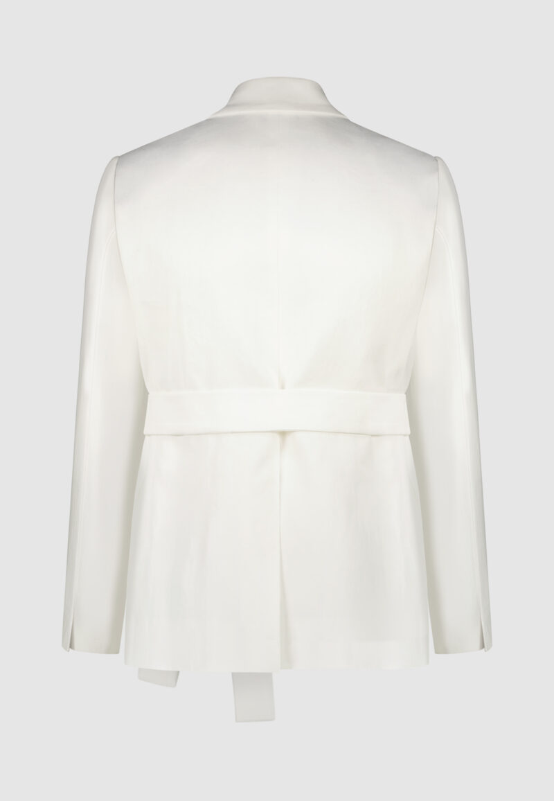 VESTE CEINTURÉE LIN BLANC – Image 4