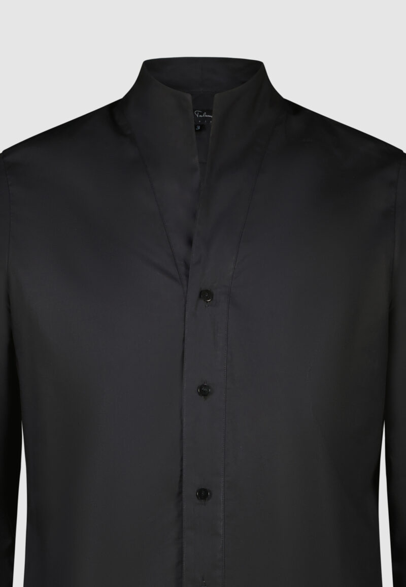 CHEMISE COL MONTANT NOIR – Image 3