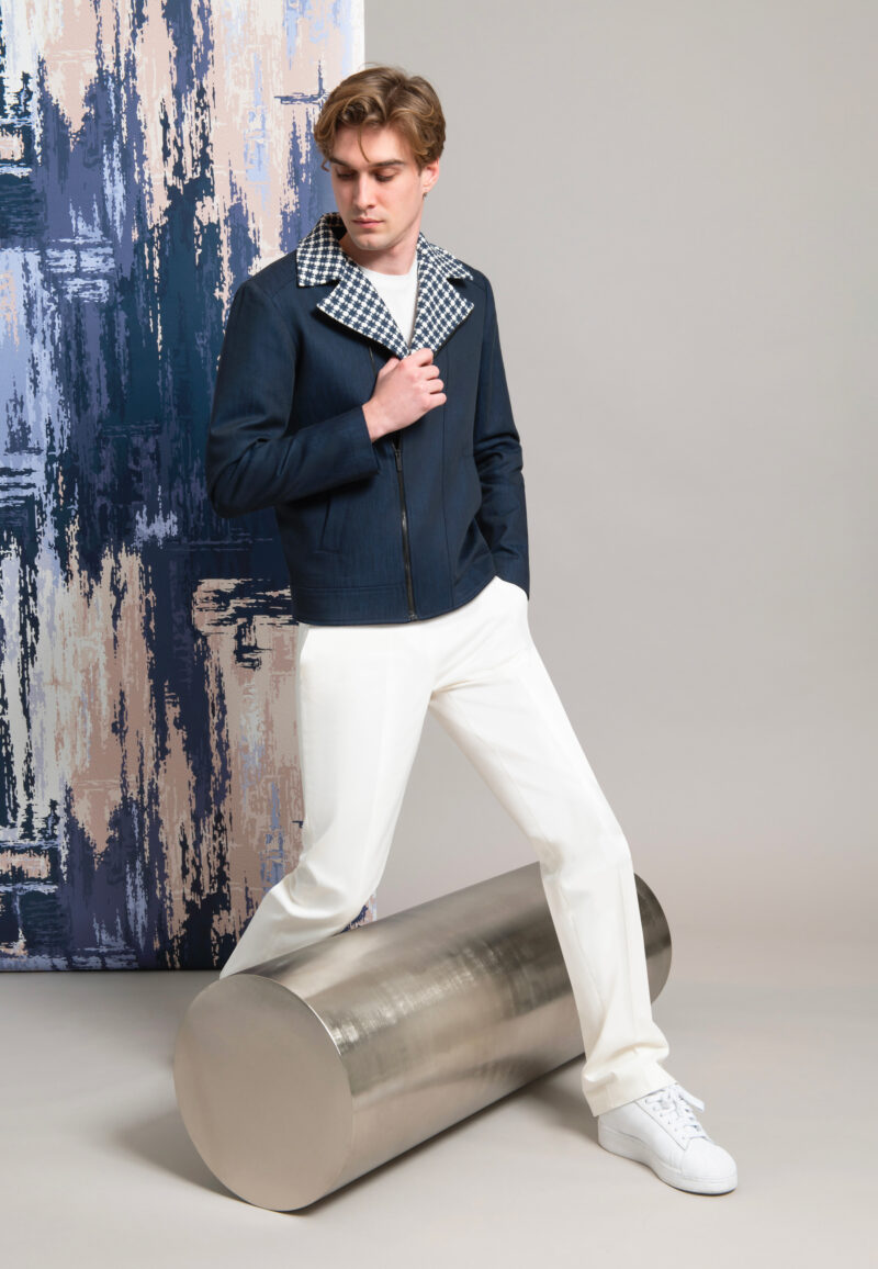 BLOUSON PERFECTO MARINE – Image 2