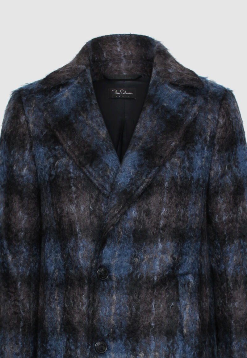 MANTEAU CROISÉ MOHAIR BLEU – Image 3