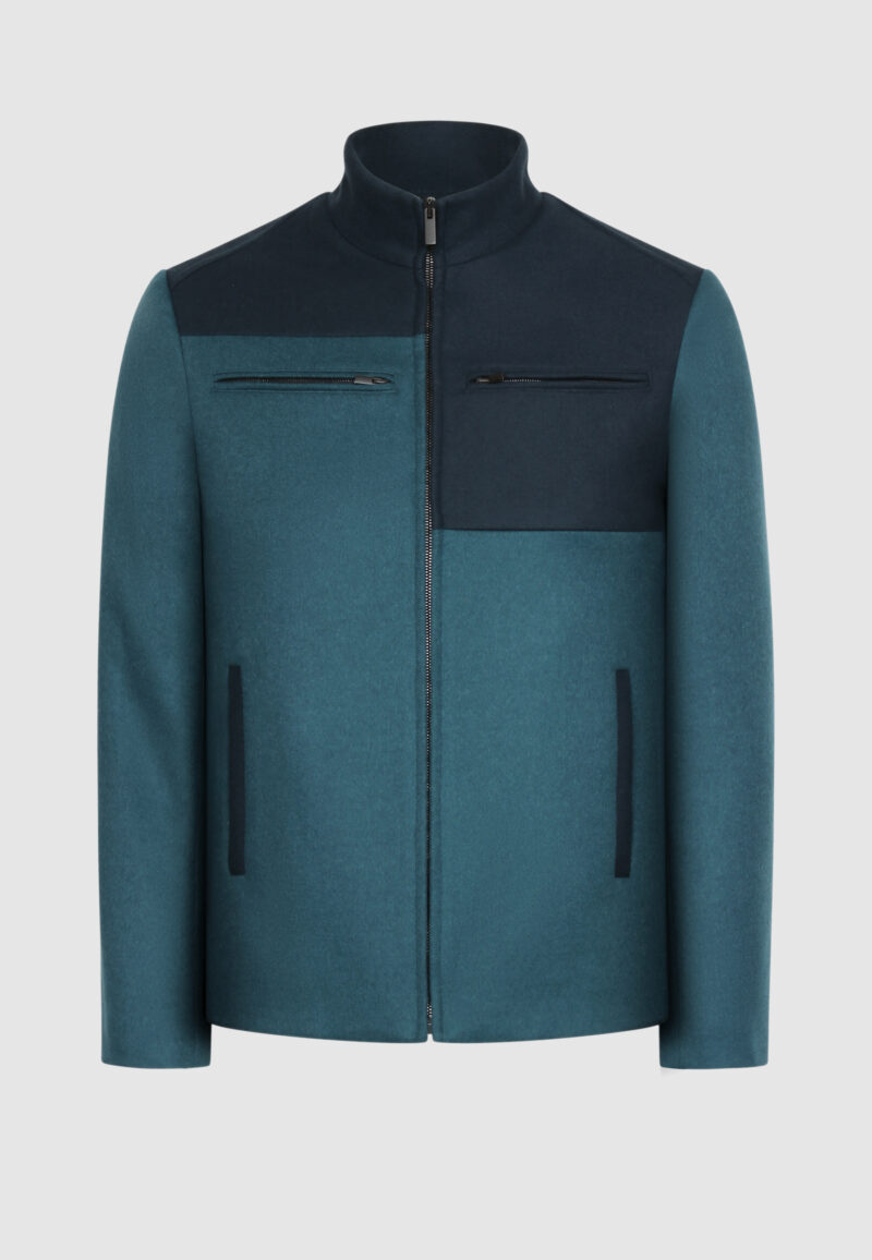 BLOUSON GEOMETRIQUE BLEU