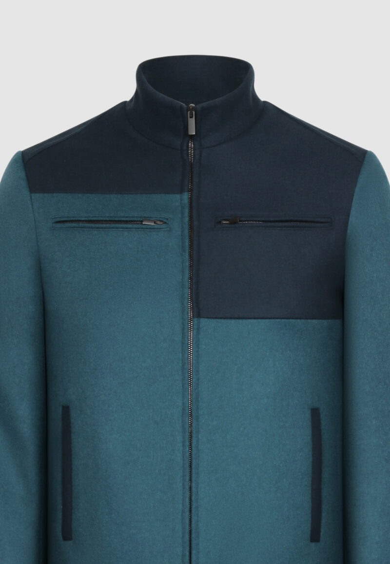 BLOUSON GEOMETRIQUE BLEU – Image 3