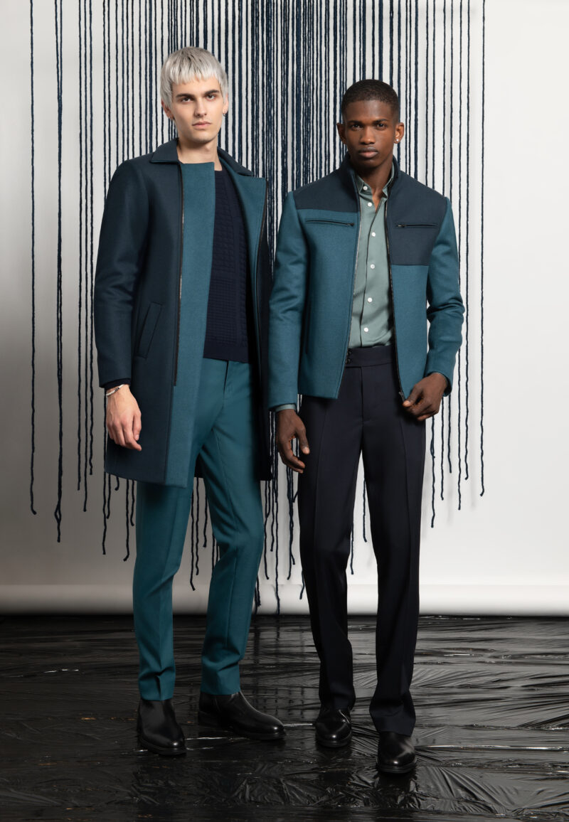 BLOUSON GEOMETRIQUE BLEU – Image 5
