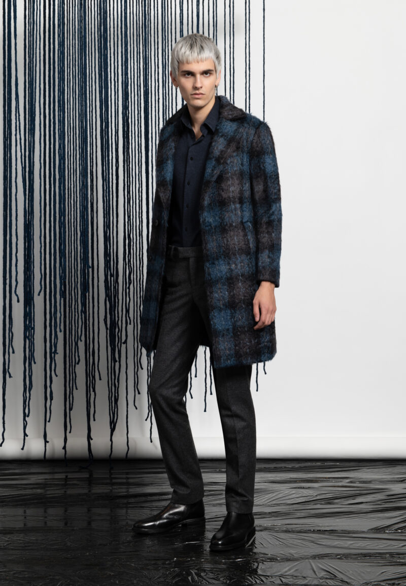 MANTEAU CROISÉ MOHAIR BLEU – Image 5