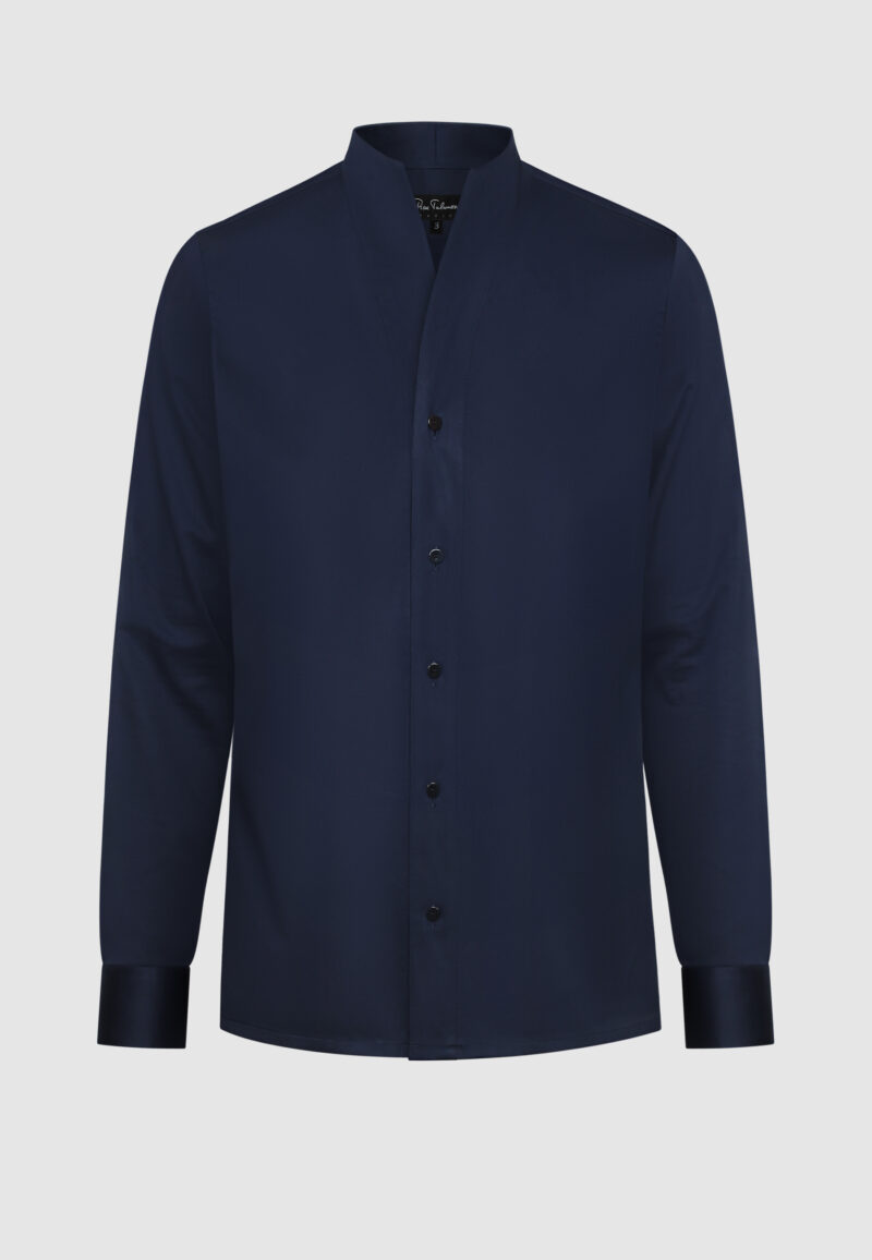 CHEMISE COL MONTANT MARINE