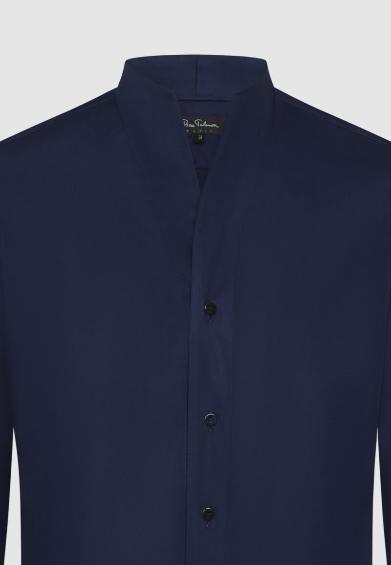 CHEMISE COL MONTANT MARINE – Image 3