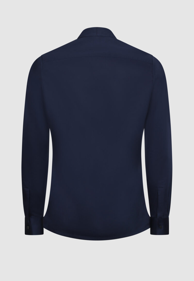 CHEMISE COL MONTANT MARINE – Image 4