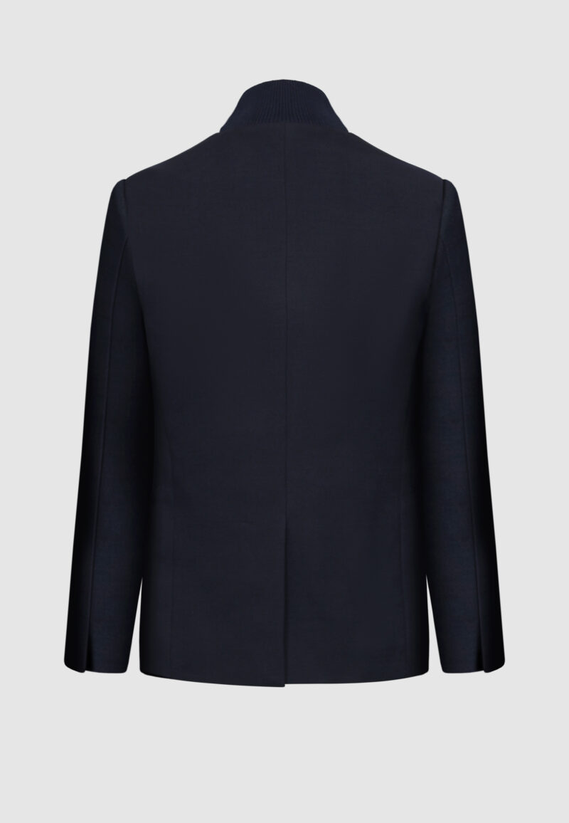 VESTE COL EN MAILLE NAVY – Image 4